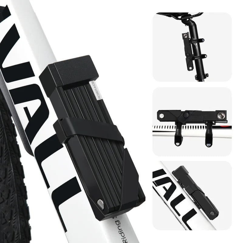 RIDERACE Foldable Anti-Theft Bicycle Lock – Portable Security Lock for MTB, E-Bike & Scooter