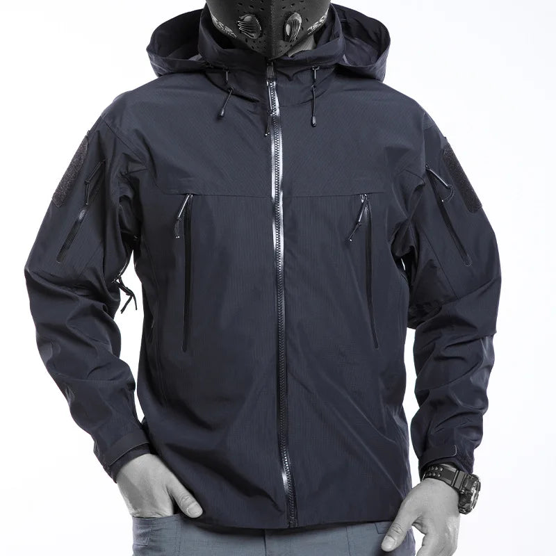Waterproof Hardshell Tactical Jacket US Military Spring Autumn Thin Windproof Hooded Coat Men Outdoor Climbing Hiking Clothing