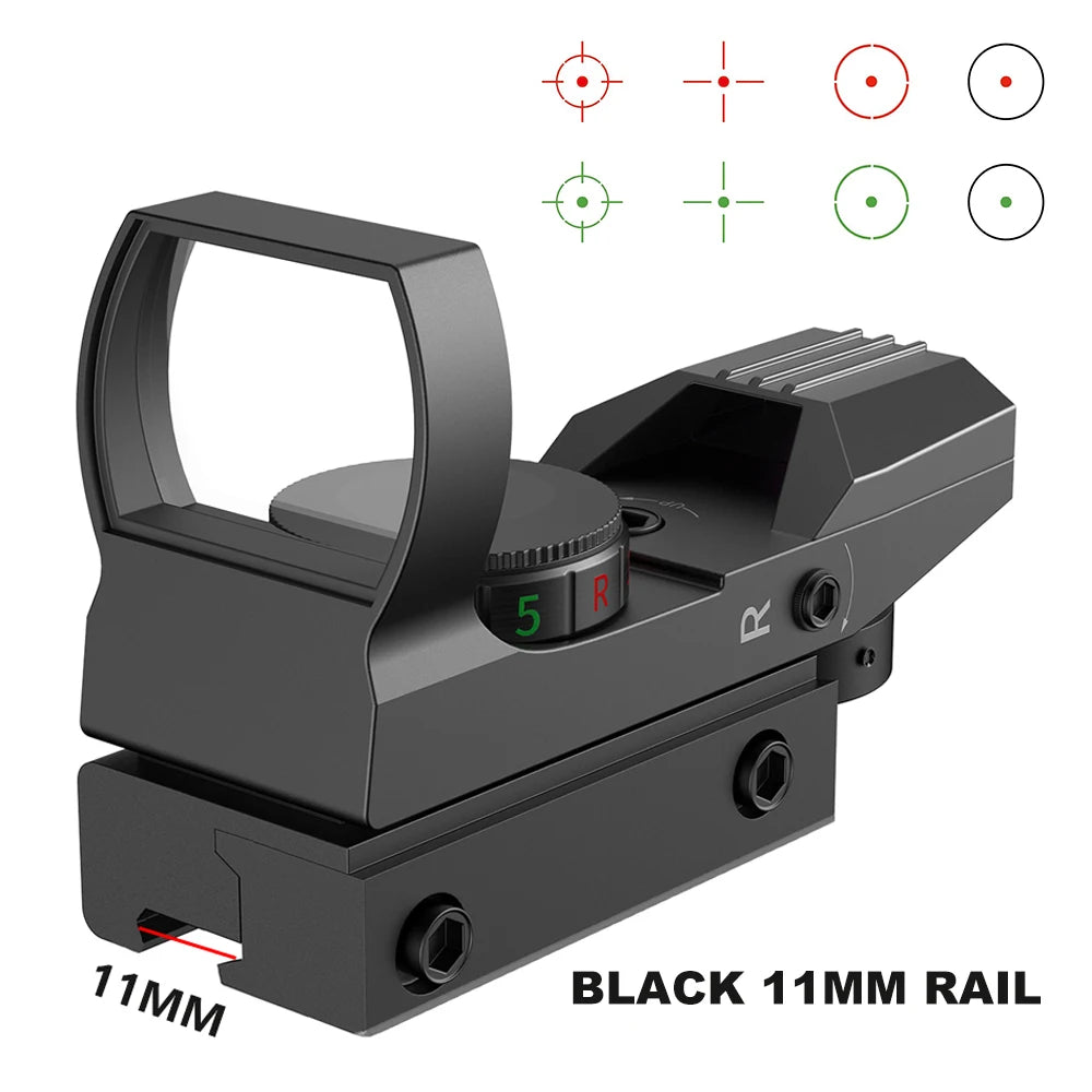 Tactical Red & Green Dot Reflex Sight Scope – Hunting Optics with 20mm Rail Mount
