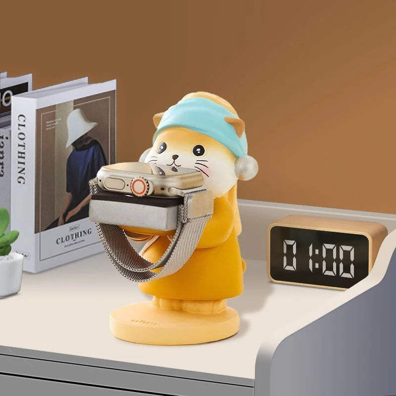 Cute Cartoon Piggy Apple Watch Stand – Desktop Nightstand Watch Holder