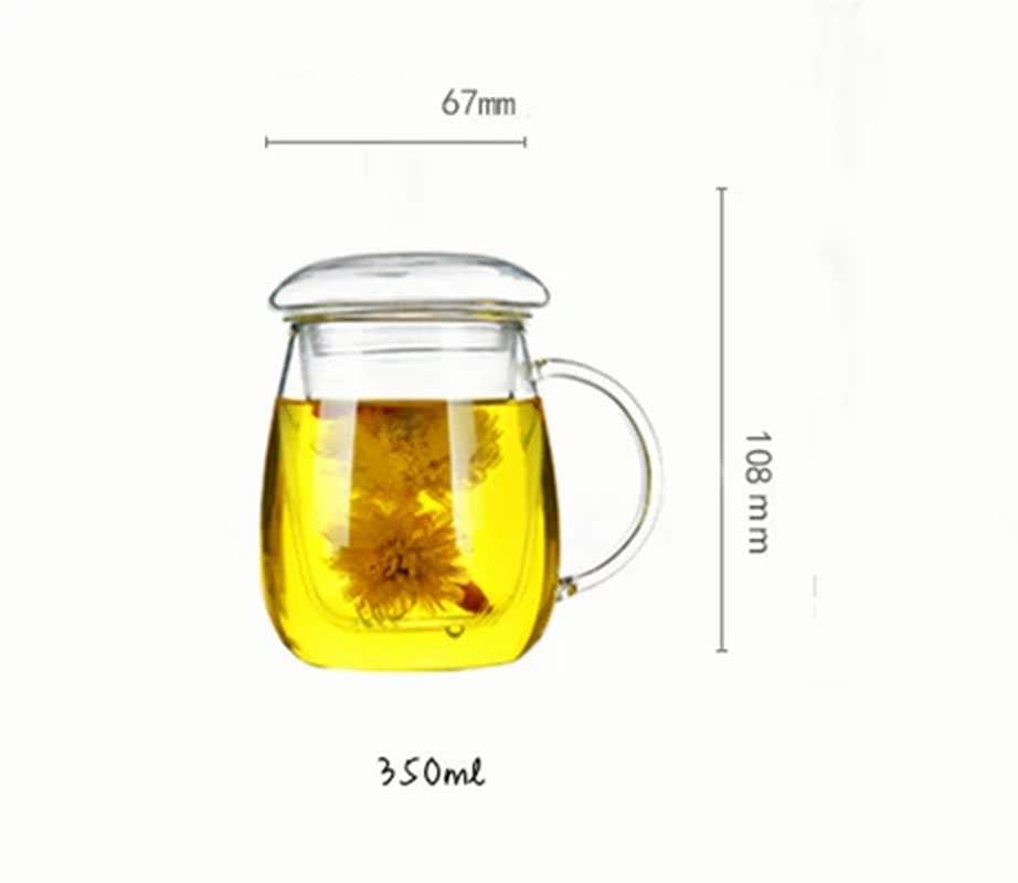 Chinese Style Tea Mug with Lid Filter.Coffee Cups Tea Set Mugs Beer Drink Office Mug Drinkware Heat-Resistant Glass Cup