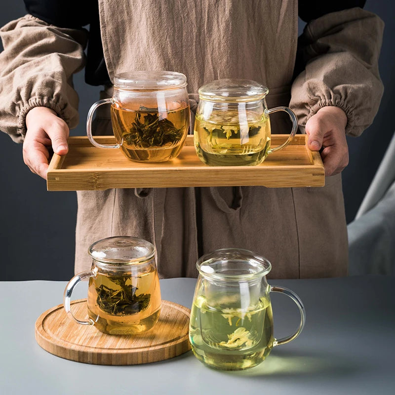 Chinese Style Tea Mug with Lid Filter.Coffee Cups Tea Set Mugs Beer Drink Office Mug Drinkware Heat-Resistant Glass Cup