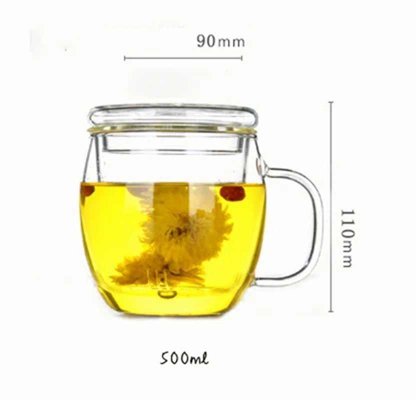 Chinese Style Tea Mug with Lid Filter.Coffee Cups Tea Set Mugs Beer Drink Office Mug Drinkware Heat-Resistant Glass Cup