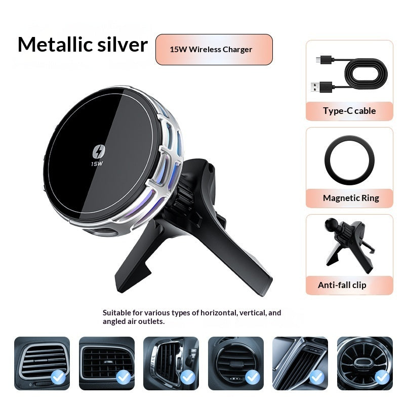 15W Wireless Charging Magnetic Car Mount – Fast Charge Phone Holder