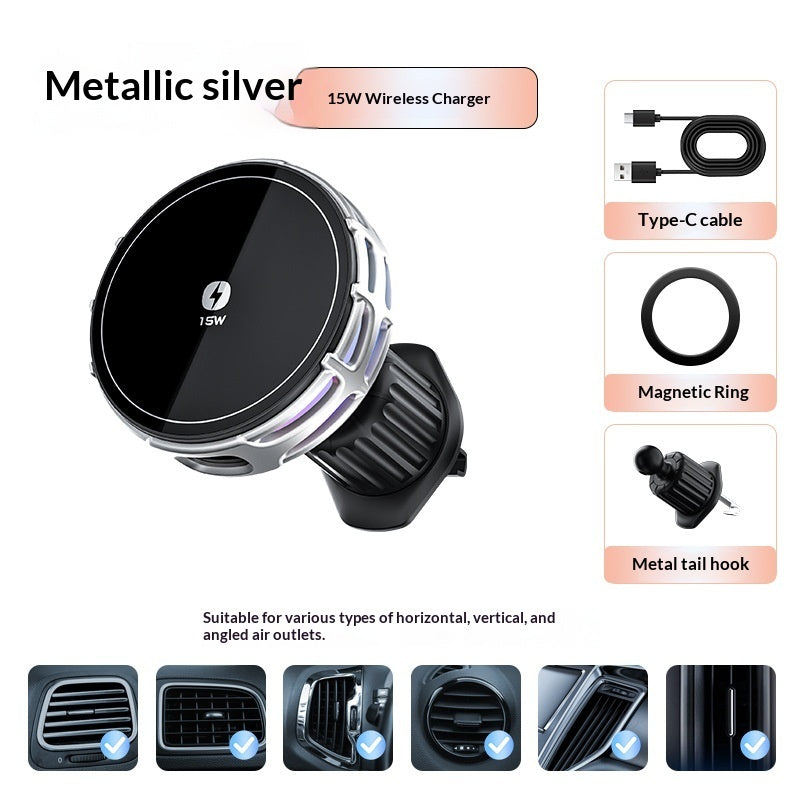 15W Wireless Charging Magnetic Car Mount – Fast Charge Phone Holder