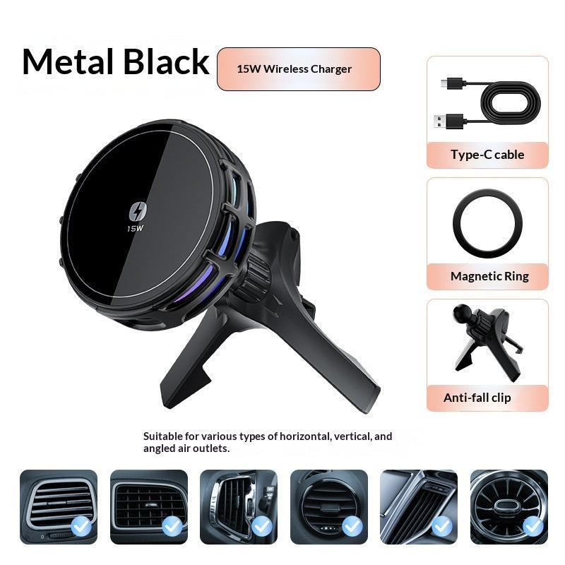 15W Wireless Charging Magnetic Car Mount – Fast Charge Phone Holder