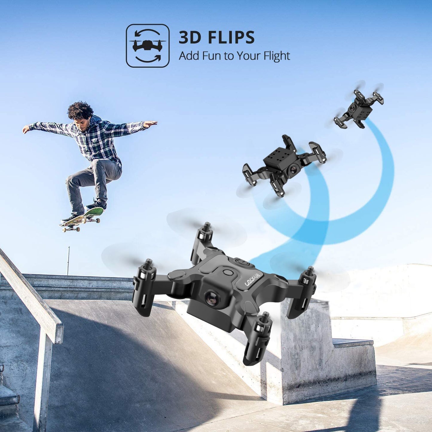 DE V2 Mini Drone Selfie WIFI FPV with HD Camera Foldable Arm RC Quadcopter Toy