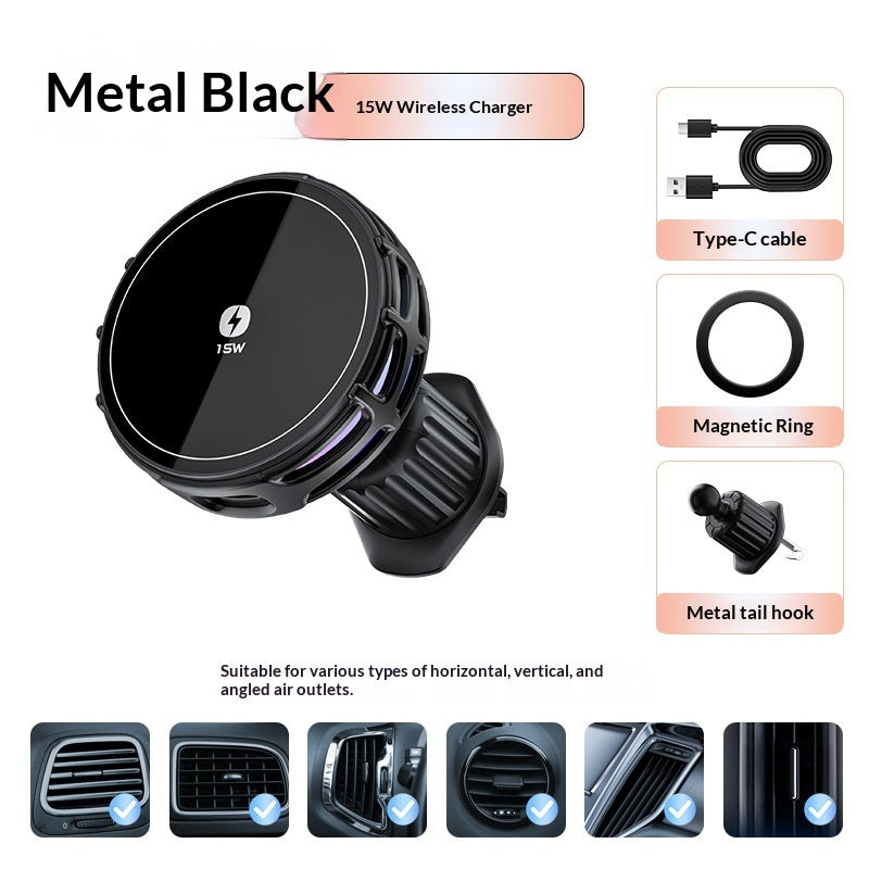 15W Wireless Charging Magnetic Car Mount – Fast Charge Phone Holder