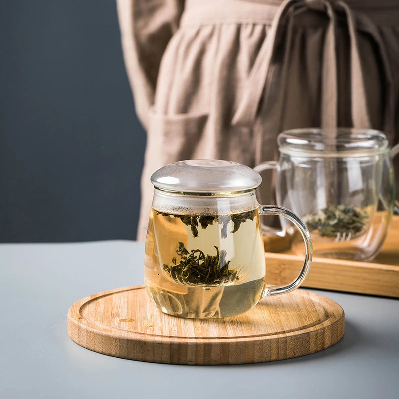 Chinese Style Tea Mug with Lid Filter.Coffee Cups Tea Set Mugs Beer Drink Office Mug Drinkware Heat-Resistant Glass Cup