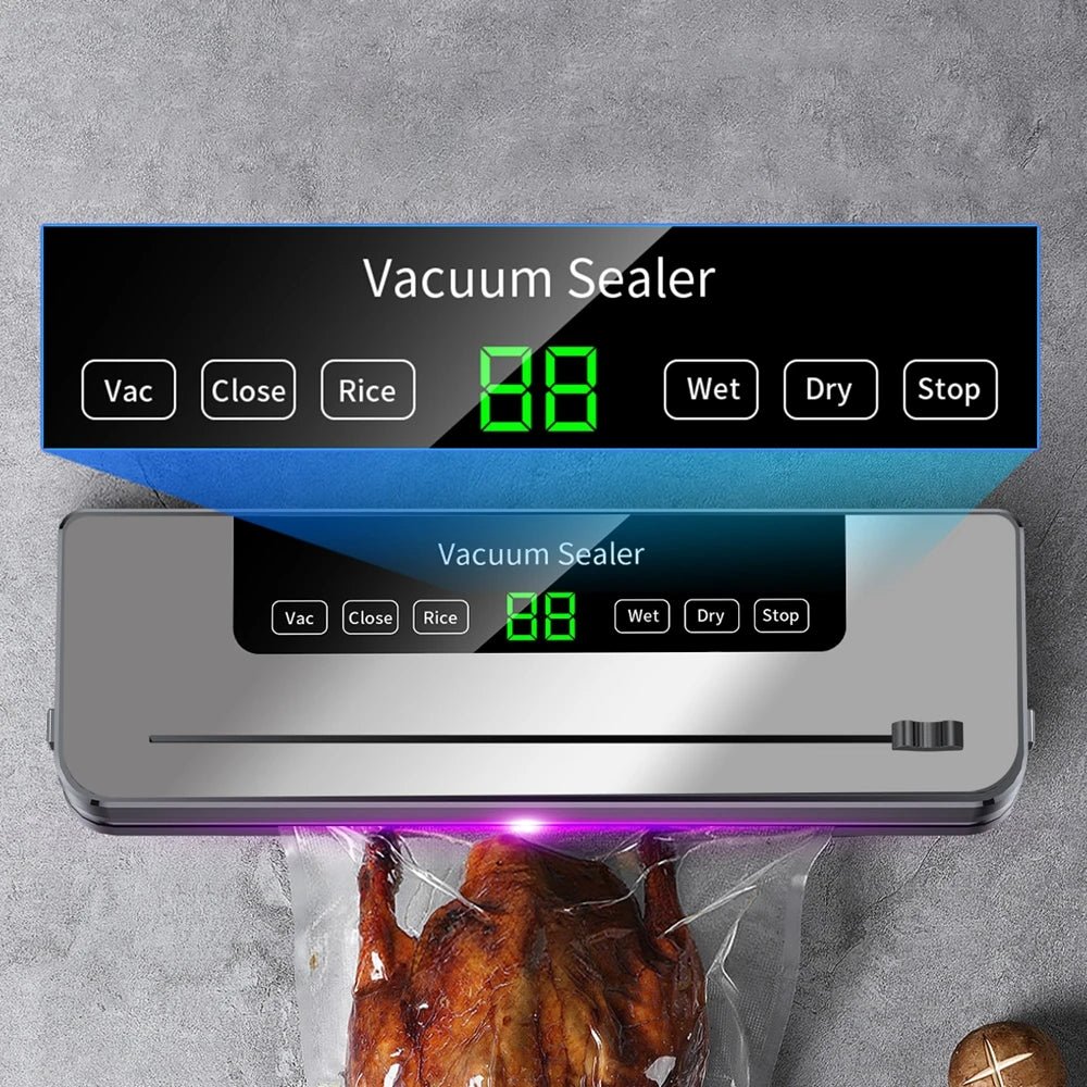Automatic Food Vacuum Sealer Machine – Compact Kitchen Packer with 10 Bags