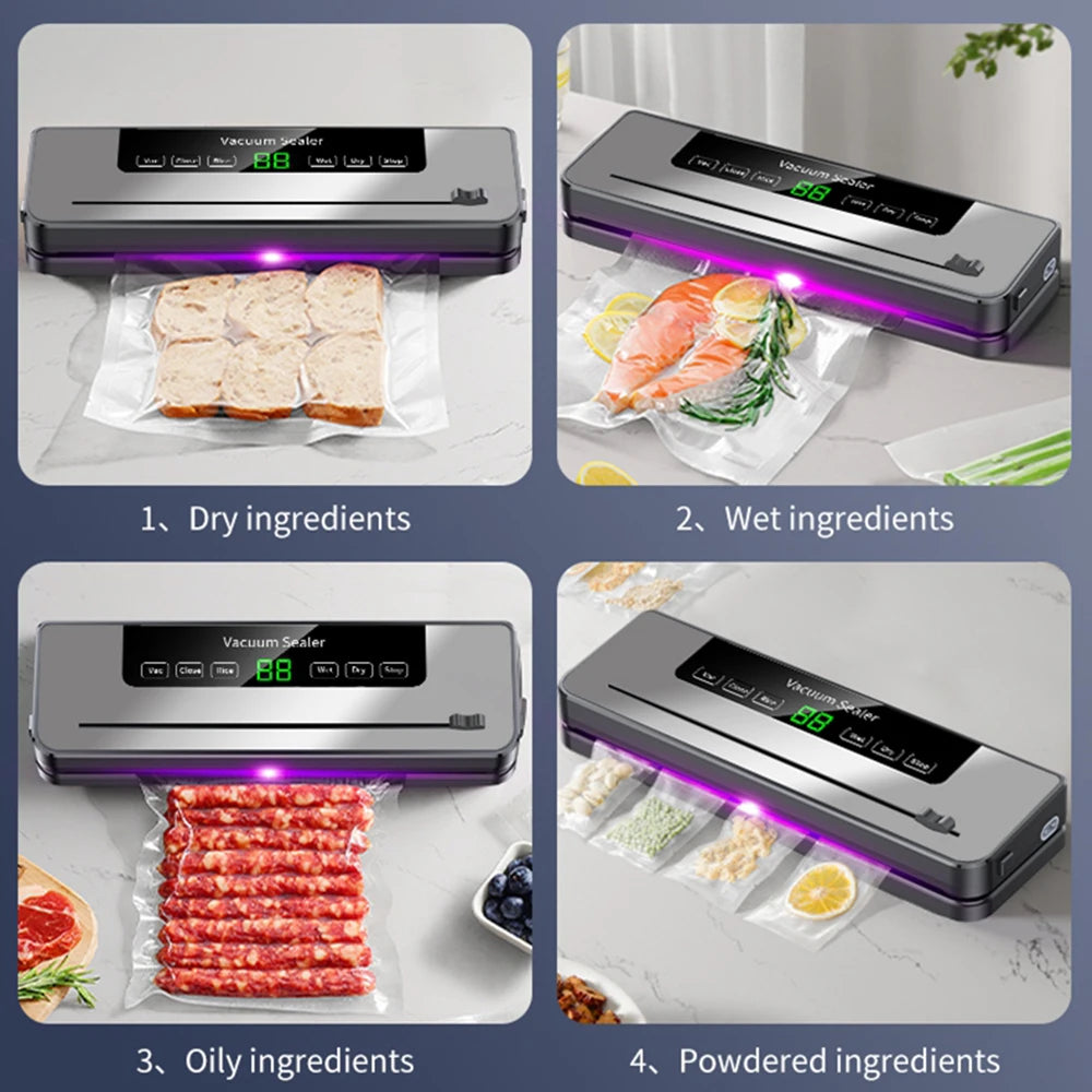 Automatic Food Vacuum Sealer Machine – Compact Kitchen Packer with 10 Bags