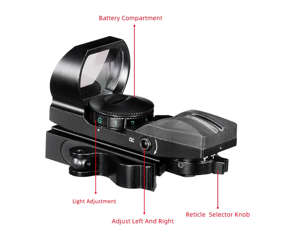 FIRE WOLF Red Dot Reflex Sight – 11mm/20mm Dovetail Riflescope for Hunting & Airsoft