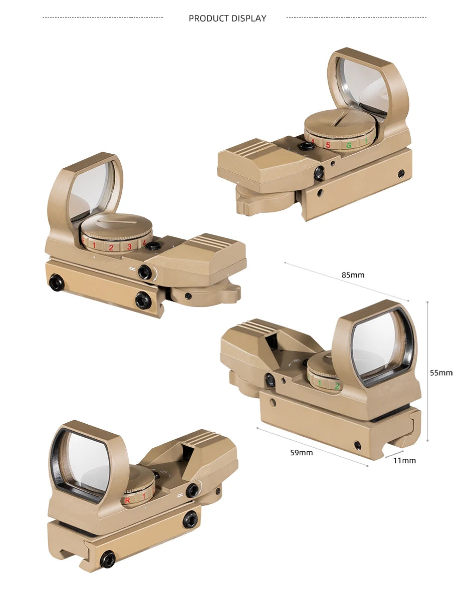 FIRE WOLF Red Dot Reflex Sight – 11mm/20mm Dovetail Riflescope for Hunting & Airsoft