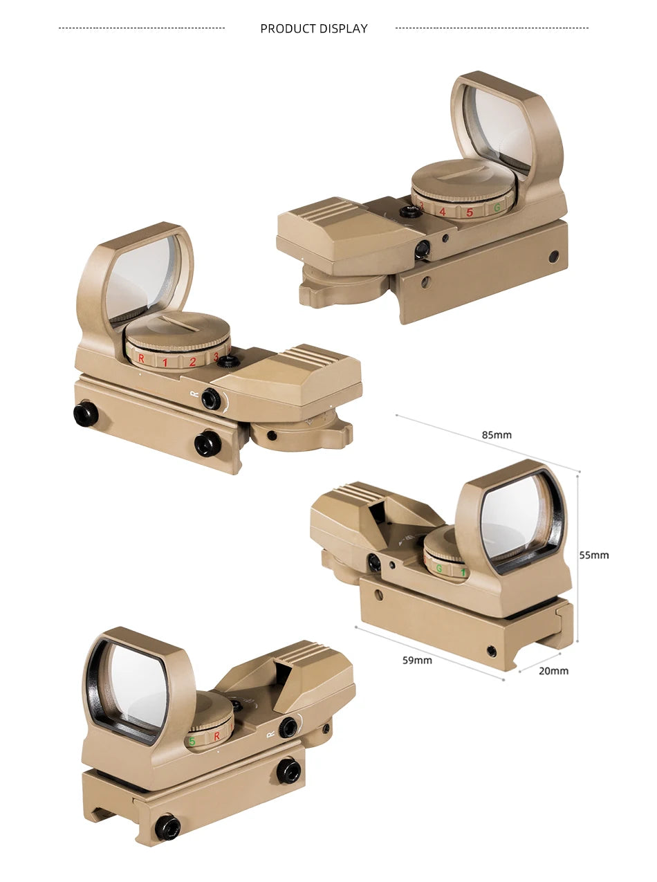 FIRE WOLF Red Dot Reflex Sight – 11mm/20mm Dovetail Riflescope for Hunting & Airsoft