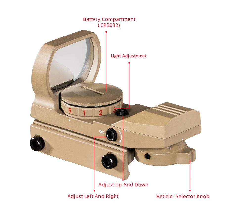 FIRE WOLF Red Dot Reflex Sight – 11mm/20mm Dovetail Riflescope for Hunting & Airsoft