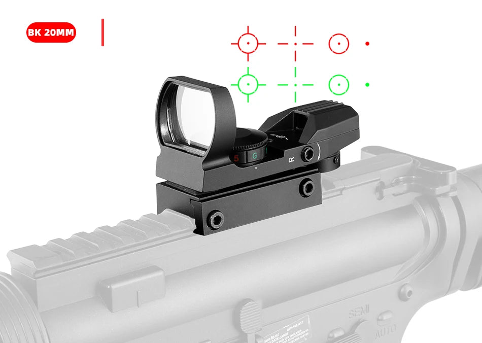 FIRE WOLF Red Dot Reflex Sight – 11mm/20mm Dovetail Riflescope for Hunting & Airsoft
