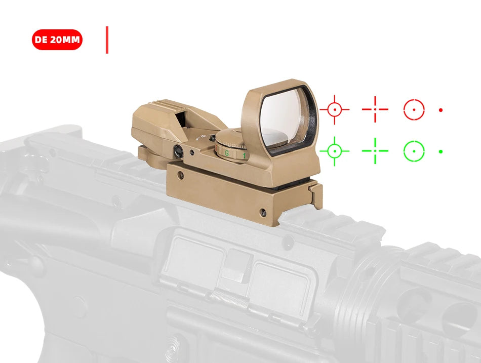 FIRE WOLF Red Dot Reflex Sight – 11mm/20mm Dovetail Riflescope for Hunting & Airsoft