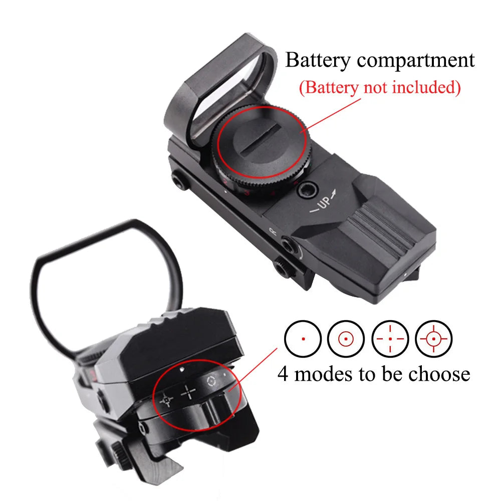 FIRE WOLF Red Dot Reflex Sight – 11mm/20mm Dovetail Riflescope for Hunting & Airsoft
