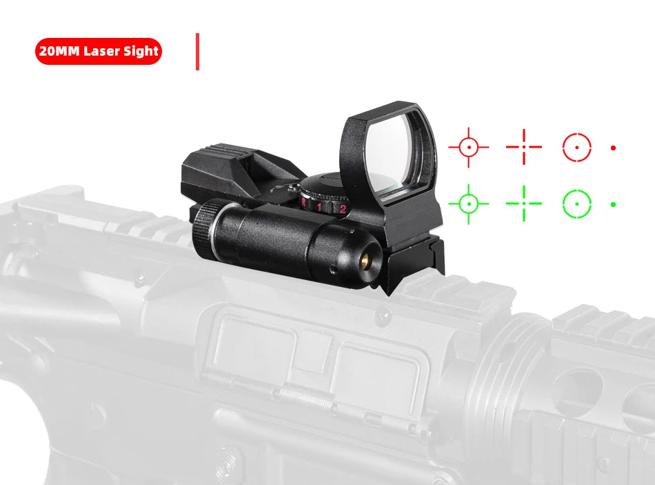 FIRE WOLF Red Dot Reflex Sight – 11mm/20mm Dovetail Riflescope for Hunting & Airsoft