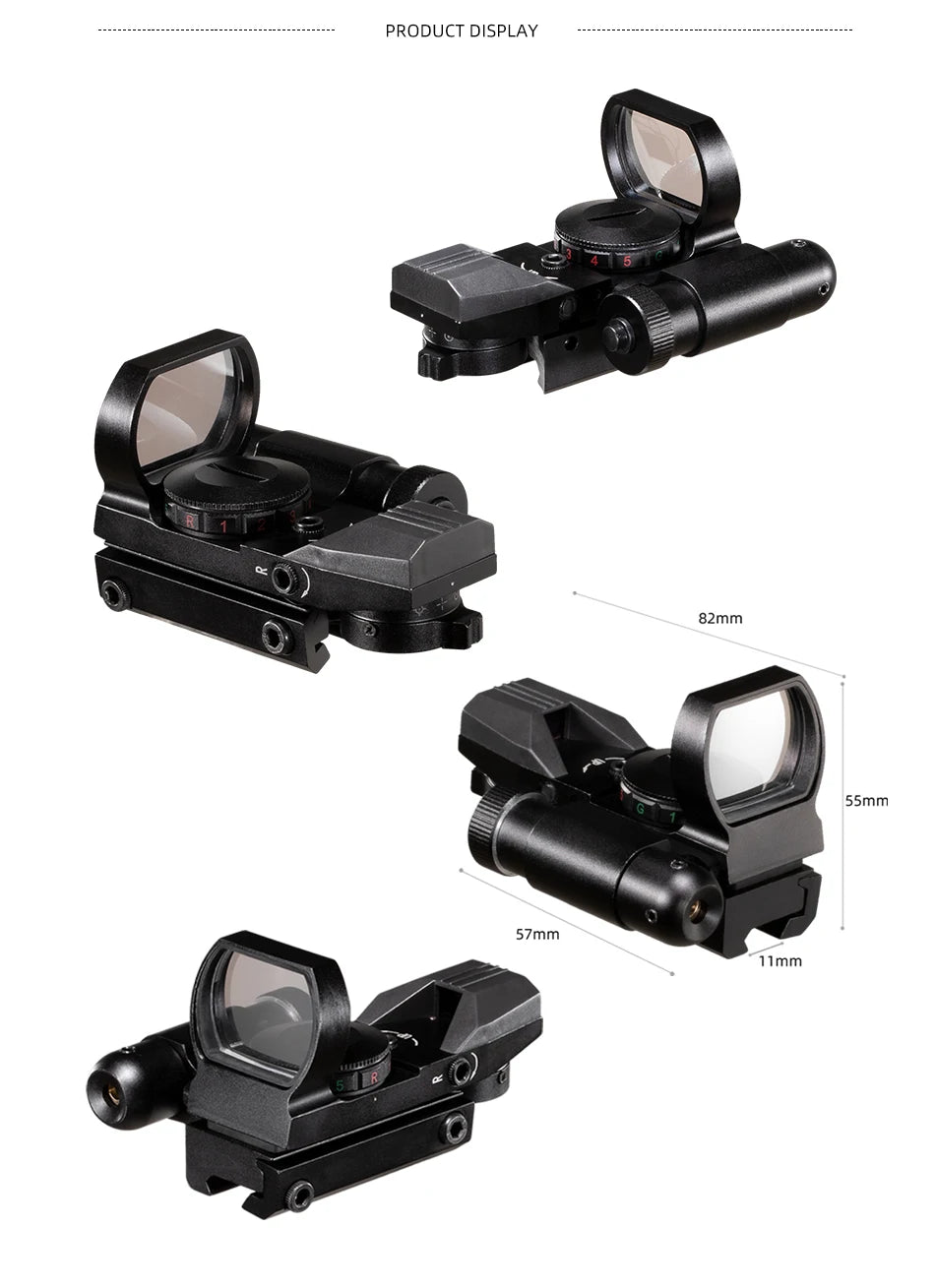 FIRE WOLF Red Dot Reflex Sight – 11mm/20mm Dovetail Riflescope for Hunting & Airsoft