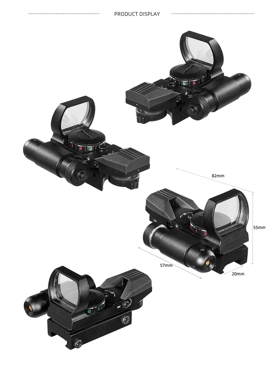 FIRE WOLF Red Dot Reflex Sight – 11mm/20mm Dovetail Riflescope for Hunting & Airsoft