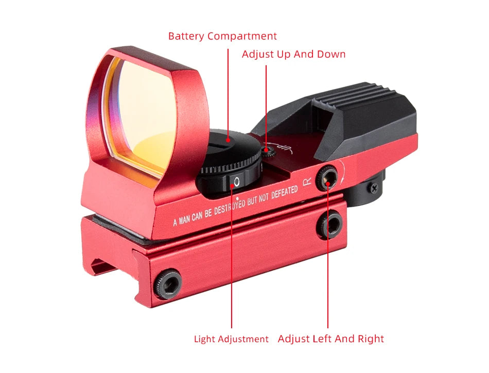 FIRE WOLF Red Dot Reflex Sight – 11mm/20mm Dovetail Riflescope for Hunting & Airsoft
