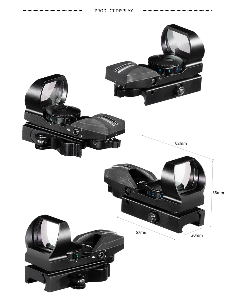 FIRE WOLF Red Dot Reflex Sight – 11mm/20mm Dovetail Riflescope for Hunting & Airsoft