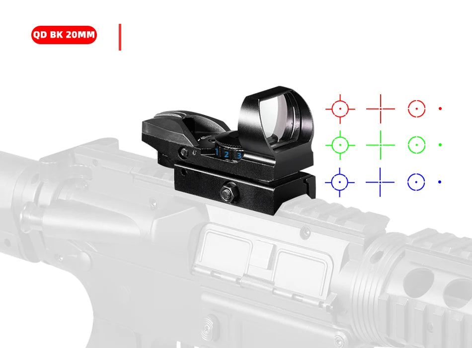 FIRE WOLF Red Dot Reflex Sight – 11mm/20mm Dovetail Riflescope for Hunting & Airsoft