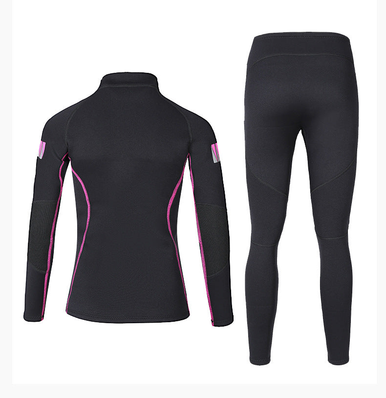Women's Wetsuit shirt / pants 1.5mm Neoprene Wetsuits Long Sleeve Wetsuits Top Bottom Two Piece Dive Suits for Scuba Diving Surf
