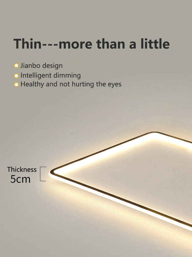 Living Room Lamps Simple Modern Atmosphere Led Ceiling Lights Ultra-Thin Rectangular Smart Main Lamp Nordic Style Bedroom Lamps
