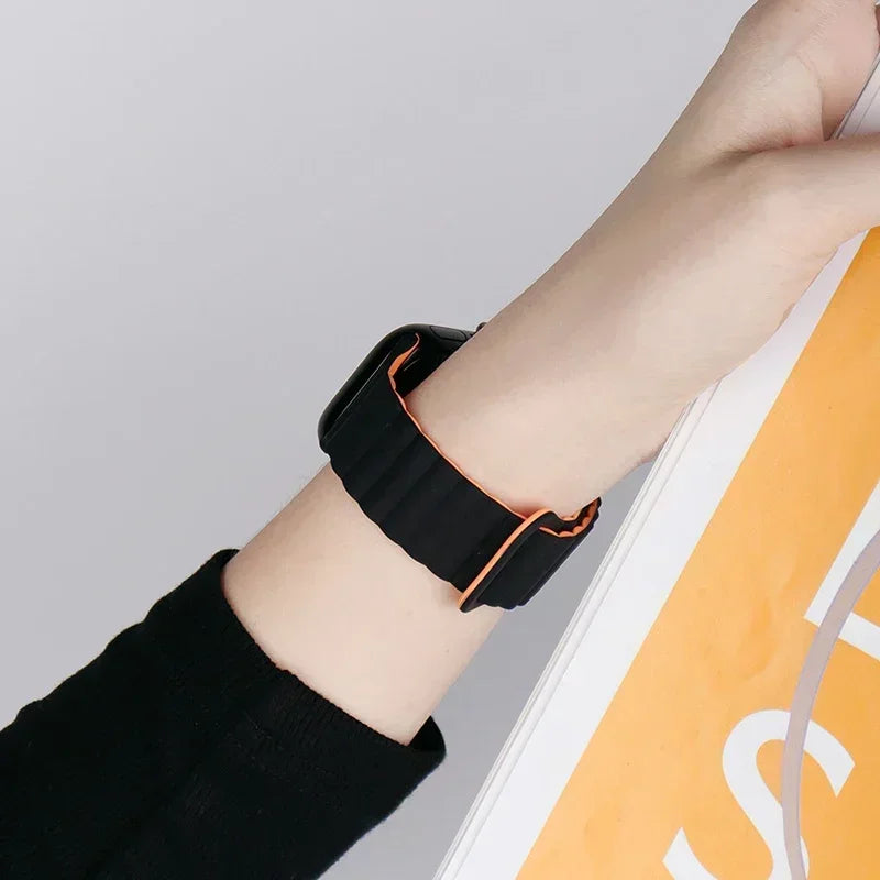 Magnetic Silicone Apple Watch Band – Sport Strap for iWatch All Series