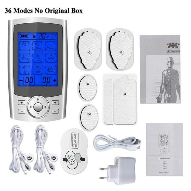 36-Mode Electric Pulse Muscle Stimulator – Acupuncture Massage Device for Back Pain Relief