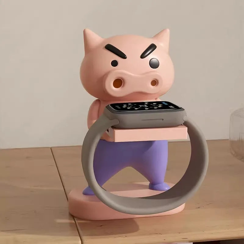 Cute Cartoon Piggy Apple Watch Stand – Desktop Nightstand Watch Holder
