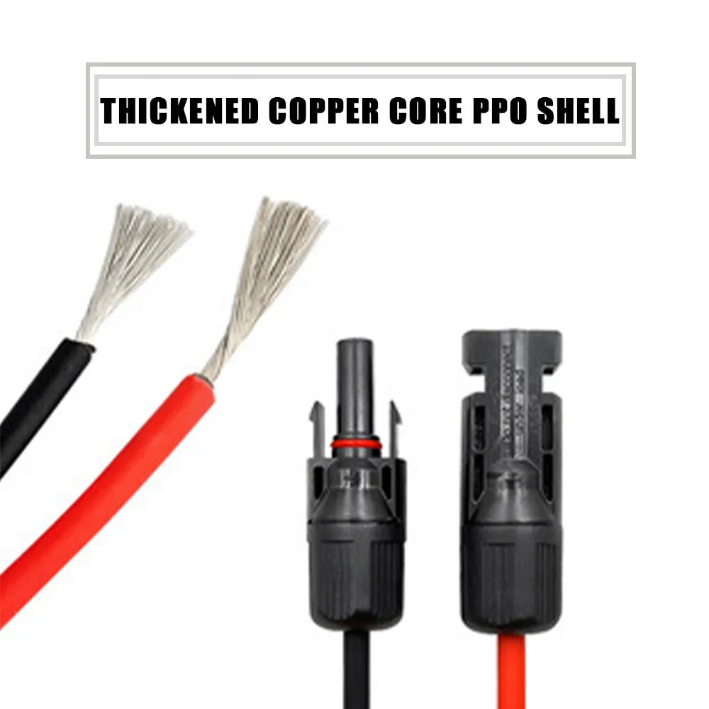 6mm² 10AWG Solar Panel Extension Cable – IP68 Waterproof MC4 Connector Wire