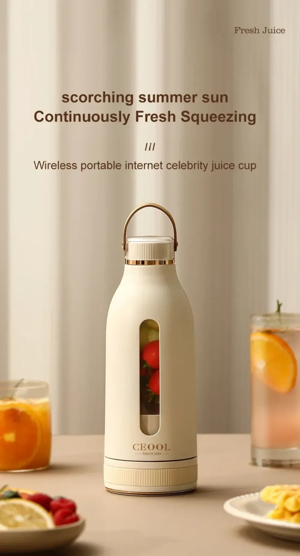 400ML Portable USB Rechargeable Blender – Fresh Fruit Smoothie Maker Cup