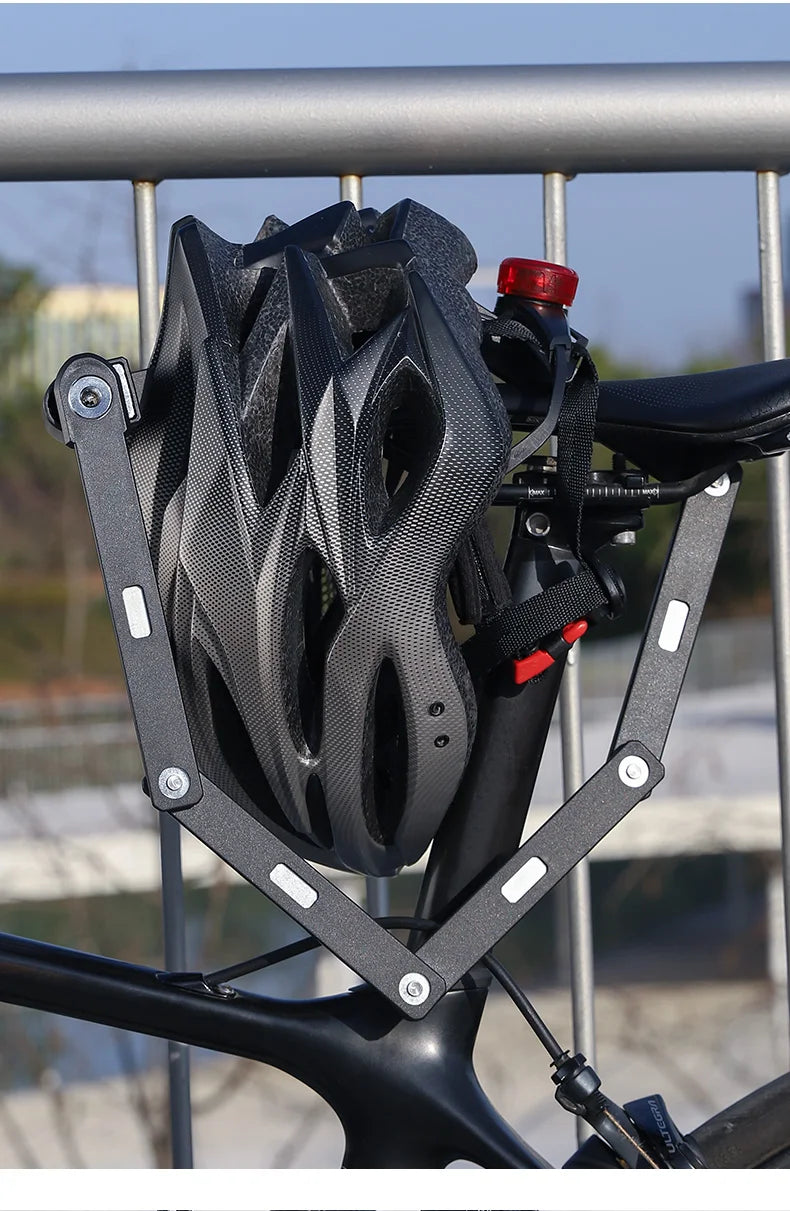 WEST BIKING Foldable Anti-Theft Bicycle Lock – Portable Security Chain Lock for MTB & E-Bike