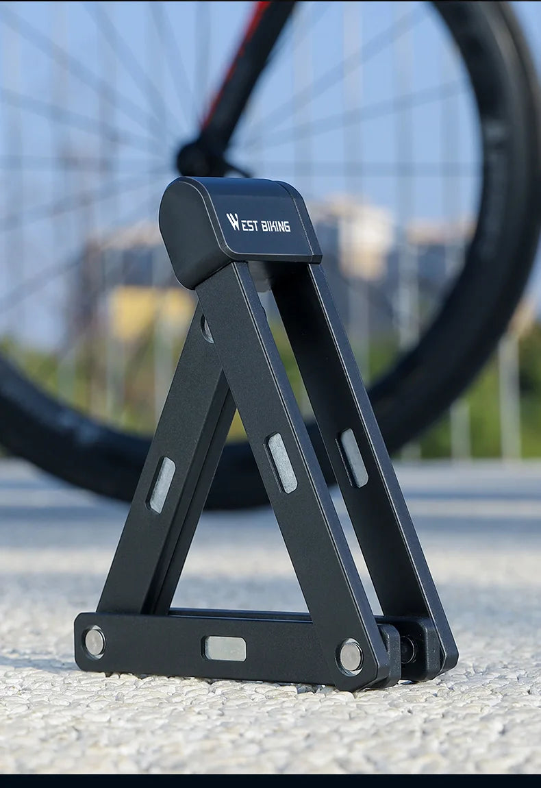 WEST BIKING Foldable Bike Lock Key Strong Security Anti-theft Bicycle Password Lock Heavy Chain Cable Padlock Motorcycle Lock