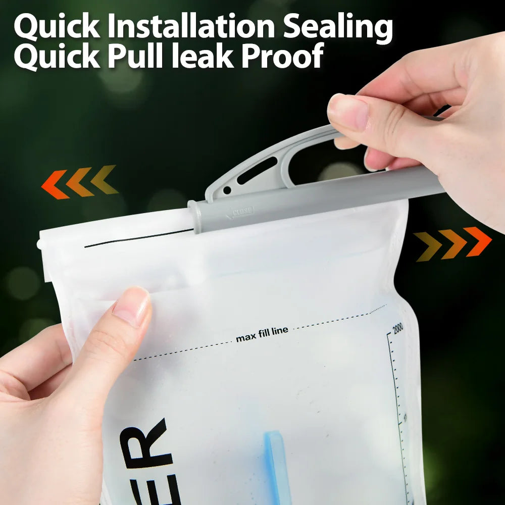 NEWBOLER  2L Water Bladder Hydration Pack Reservoir BPA Free PEVA Water Storage Bag for Camping Cycling Running Hiking