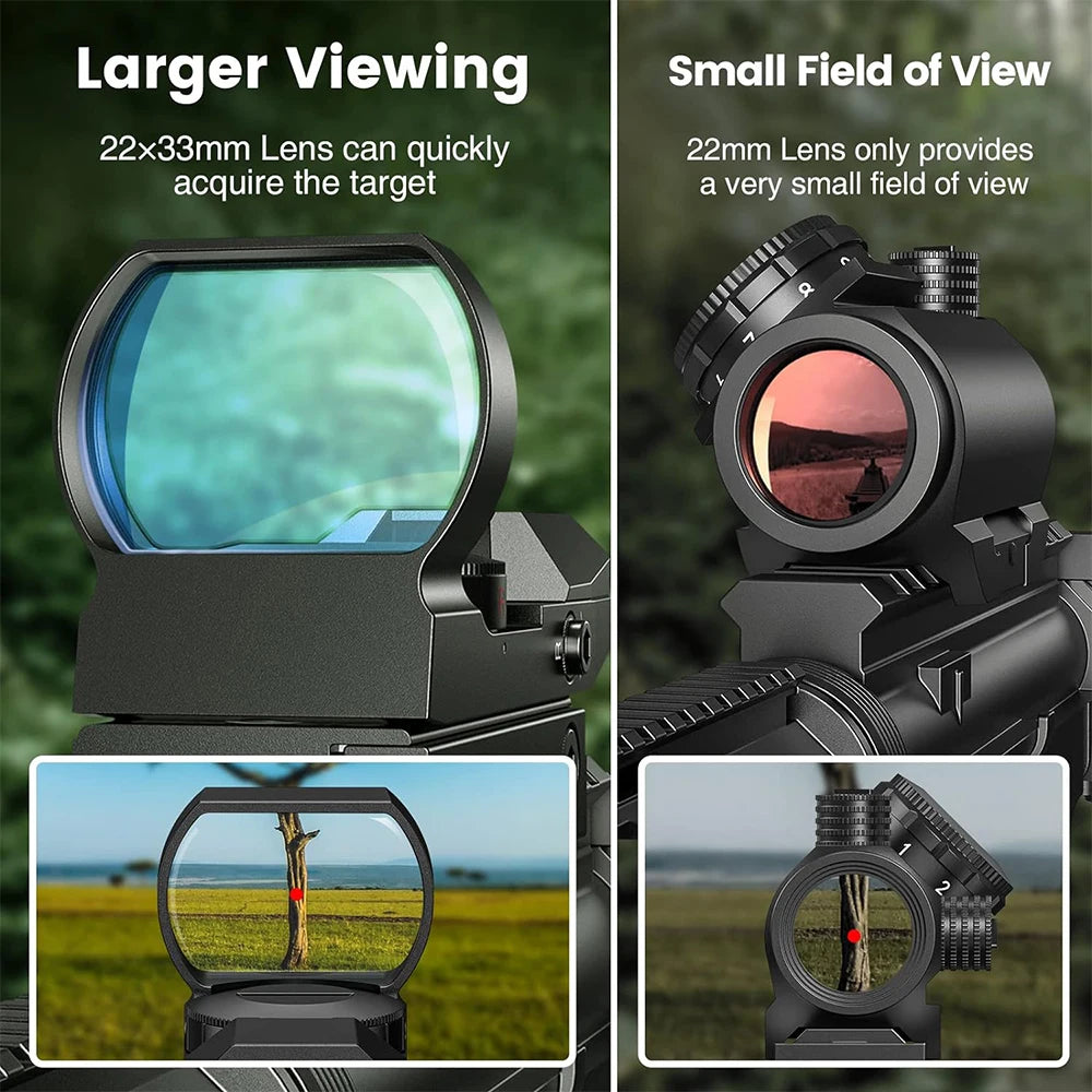 Tactical Red & Green Dot Reflex Sight Scope – Hunting Optics with 20mm Rail Mount