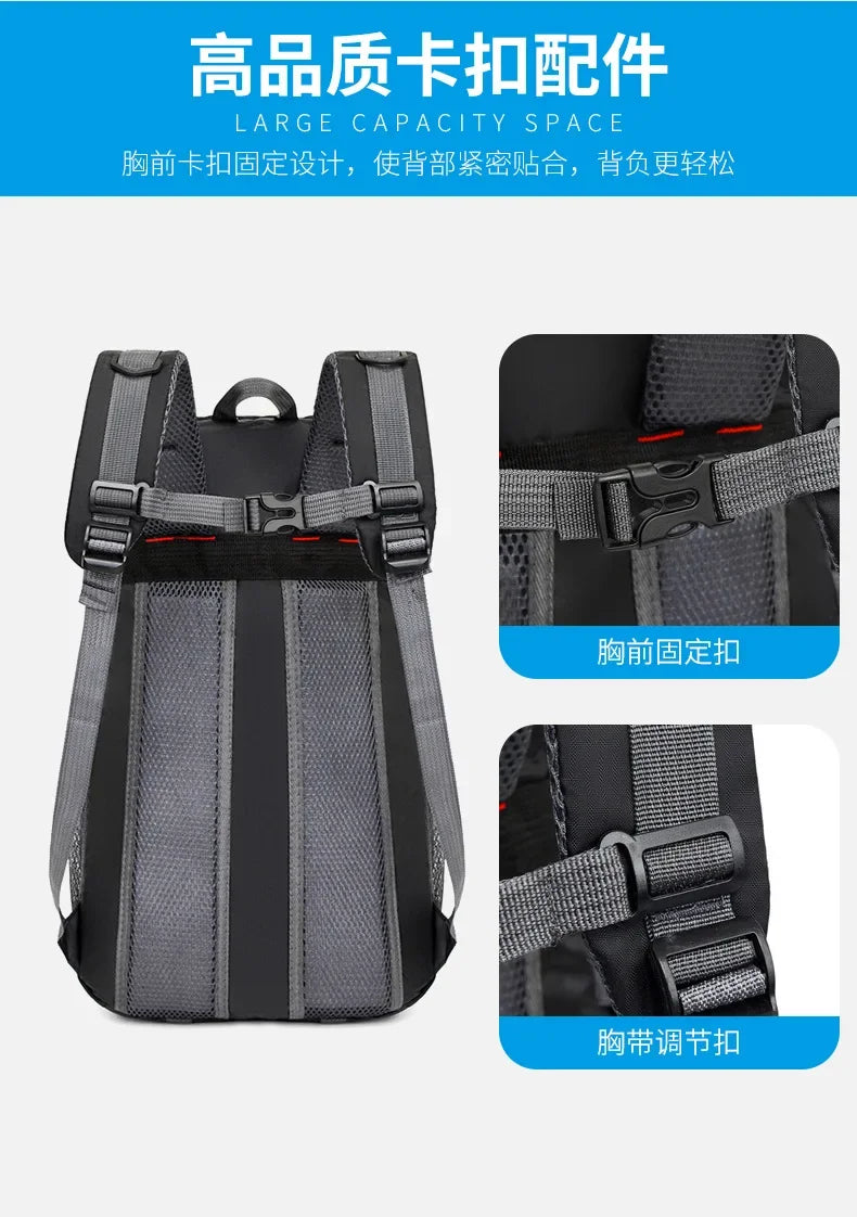 Large Capacity Outdoor Travel Backpack – Waterproof Camping Hiking Mountaineering Bag