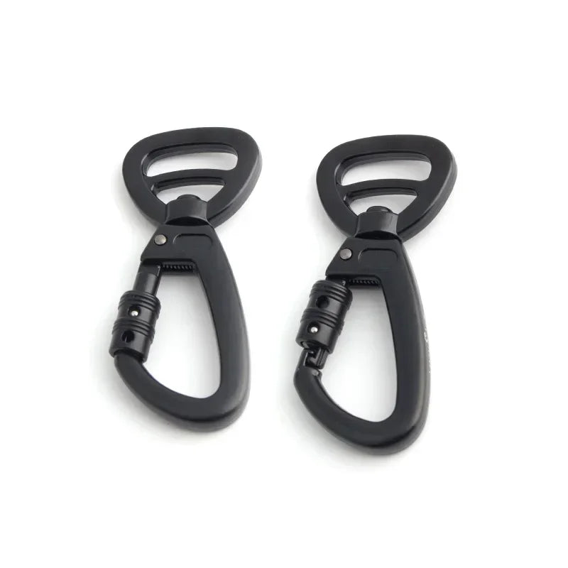 Heavy Duty Auto-Locking Carabiner Dog Leash Clip – Swivel Rotating Pet Hook