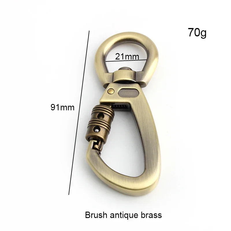 Heavy Duty Auto-Locking Carabiner Dog Leash Clip – Swivel Rotating Pet Hook