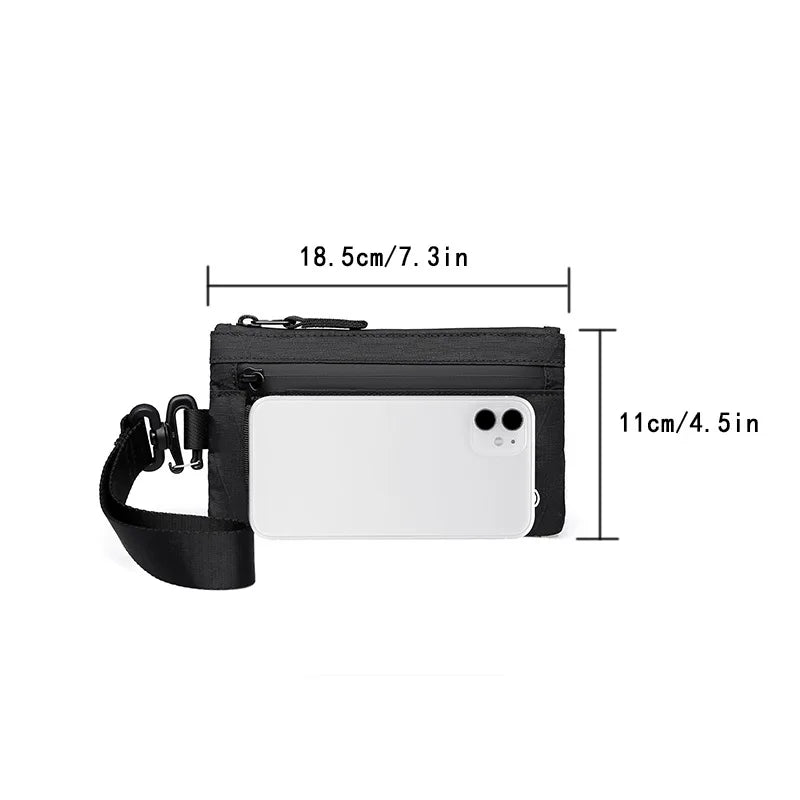 RFID Blocking Slim Nylon Wallet with Carabiner – Men's Tactical Coin Purse & Card Holder