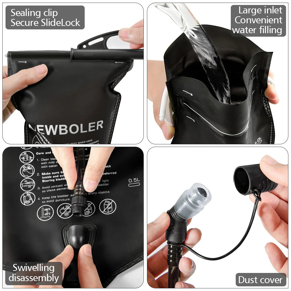 NEWBOLER 1.5L/2L/3L Large Capacity Water Bottle Water Bladder Water Reservoir Hydration Pack Storage Bag BPA Free Water Bag