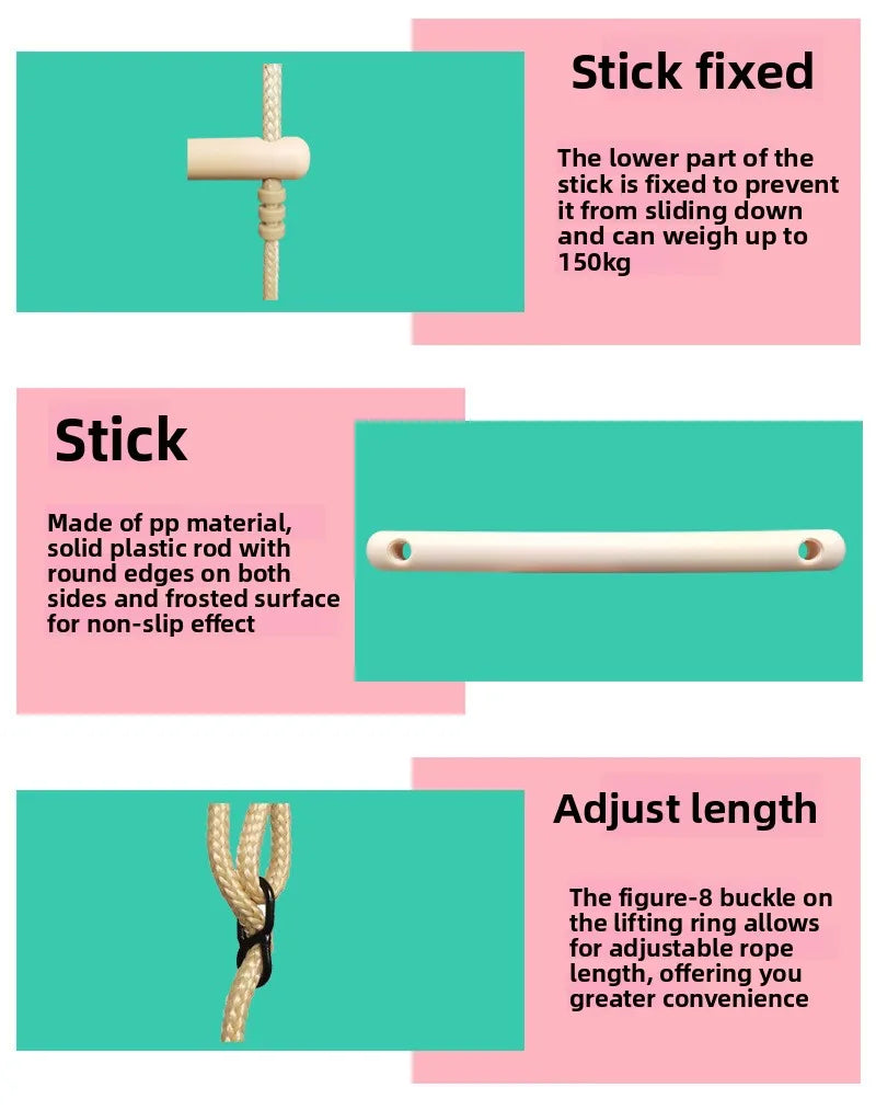 Stable Adjustable Trapeze Swing Rings Bar Home Core Training Kids Backyard Playground Professional Outdoor Indoor Fitness Gear