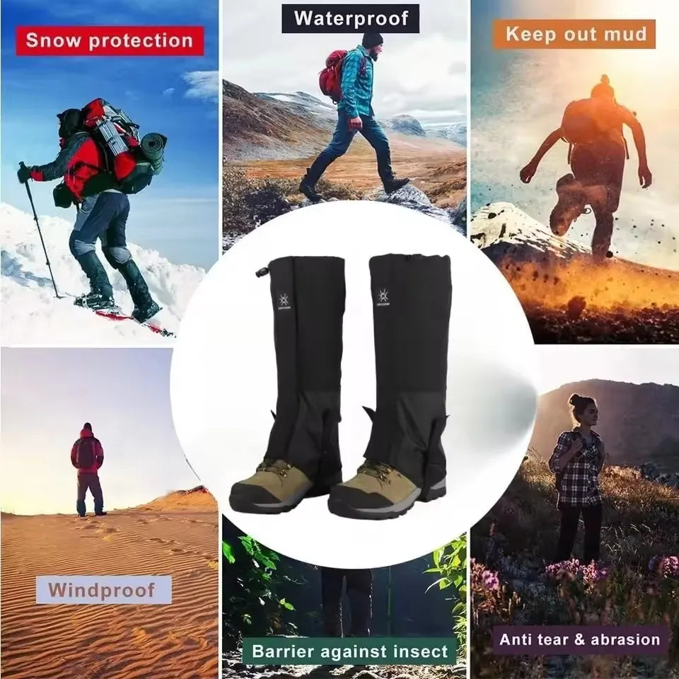 Waterproof Snow Sand Prevention Leg Gaiters Essential Protective Gear for Outdoor Mountaineering Skiing Desert Hiking Exploratio