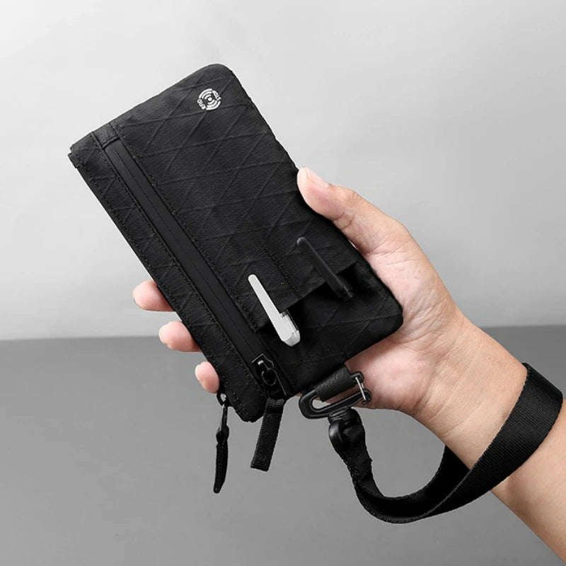 RFID Blocking Slim Nylon Wallet with Carabiner – Men's Tactical Coin Purse & Card Holder