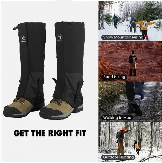 Waterproof Snow Sand Prevention Leg Gaiters Essential Protective Gear for Outdoor Mountaineering Skiing Desert Hiking Exploratio