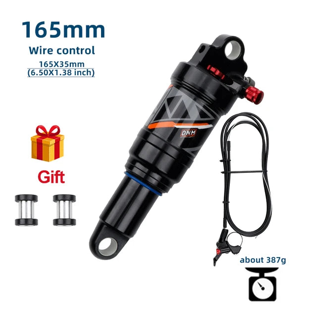 DNM AO38RC Soft Tail Mountain Bike Rear Air Shock Absorber Wire-controlled Lockable Rebound 165 190/200mm Bcycle Shock Absorber