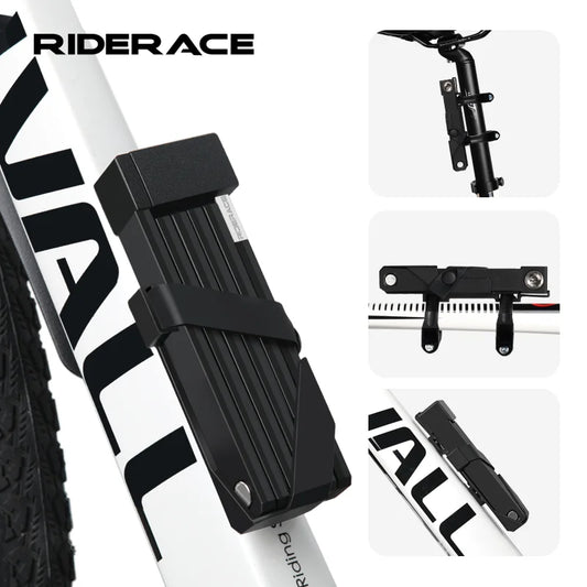 RIDERACE Foldable Anti-Theft Bicycle Lock – Portable Security Lock for MTB, E-Bike & Scooter